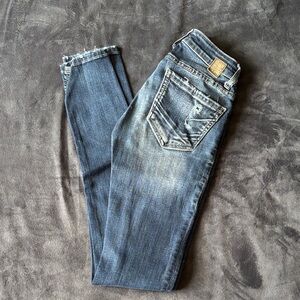 BKE Distressed Blue Skinny Jeans